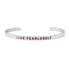 Bangle Stainless Steel Bracelet Engrave LIVE JOYFULLY Positive Inspirational Mantra Women's Gift