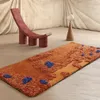 Teppiche Toffee Farbe Handgefertigter 3D-Bereich Teppich Läufer im nordischen Stil Blaue Dekoration Kinderzimmer Nachttisch Bodenmatte