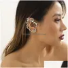 Clip-On Screw Back Backs Earrings Vintage Elf Fairy Ear Cuffs Earring For Women Alloy Flower Vine Wrap Goth Rock Punk Jewelry Couple Dho5K