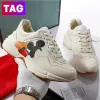 Con caja Zapatillas de deporte de diseñador Zapatos GGiy 2023 Zapatos de diseñador Rhyton Zapatillas de deporte Hombres Mujeres Plataforma Viejo zapato de papá para hombre Lujo Vintage Chu IV