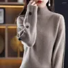 Maglioni delle donne 2023 Autunno Inverno Maglione di Cachemire Donne Dolcevita di Colore Solido Coreano Allentato Pullover di Lana Spessa Lavorato A Maglia 6418