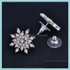 Stud Snowflake Earrings Snow Flake Bijoux Glittering Rhinestone Crystal Earring Drop Delivery Jewelry Dhgfk