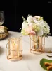 Kerzenhalter Vintage Glass Nordic Hold Golden Boden orientaler dekorativer Kerzenkandel Christma Dekor Portavelas Haus und Garten