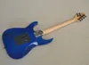 Guitare électrique à 6 cordes en frêne bleu transparent, avec Humbuckers Floyd Rose, manche en palissandre personnalisable