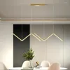 Kolye lambalar Led Avizesi Minimalist Modern Mutfak Adası Uzun Lamba Yemek Odası Nordic Bar Ofis Açık Hafif Siyah veya Altın