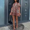 Casual Dresses Causal Retro Summer African Fashion Print Dress Short Sleeve Round Neck Mini Loose A Line Beachwear Indie Style