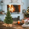 Kerstdecoraties goud groene kleine pijnboomboom in de bureaublad kunstmatige takken home decoratie creatieve ornamenten navidad sisal geplaatst