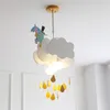 Pendant Lamps Nordic Minimalist Timely Rain Cloud Children Chandelier Creative Boy Girl Bedroom Children's Room