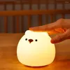 Nachtlichten LED LICHT LEUCHTE CARTOON SILICONE USB LADING HUISKUNSTEN Kitchen Slaapkamer Binnenbed decoratie Touch Lamp