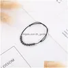 Anklets Böhmen Simple Black Obsidian Foot Chain Womens Fashion Handgjorda justerbara pärlkedjor smycken tillbehör Dr Dhovp