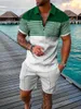 Polo de survêtement masculin Polo à manches courtes Summer et short Suit Twopiece Set Vêtements masculins Tracks Coss Casual Streetwear Clothes for Men 230213