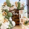 Décoration de fête ballon vert guirlande arc Kit Safari Jungle décor d'anniversaire enfants Latex ballon de mariage bébé douche Ballon