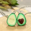 Chains 1PC Half Avocado Shaped Pendant Necklace For Women Girl Clay Soft Pottery Fruit Charms Crafts Gift