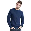 Suéteres masculinos O-pescoço masculino Moda de tricô solta cor de cor sólida Casual suéter de fundo casual macho macio macho moderno