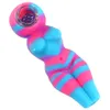 Segurou cachimbo de mão fumando tubos portáteis plataformas de petróleo ervas herobable hooka silicone dab bongs bongs