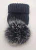Berets Winter Big Real Fur Pompoms Knitted Beanies Caps Thick Warm Knit Hats Gorras For Girls Women Boys Kids Hat