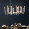 Kroonluchters luxe led kristal kroonluchter voor woonkamer moderne tak kaarsen plafond hangende lampen indoor verlichting armaturen eiland lustres