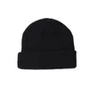 Bérets CUHAKCI Hip Hop Bonnet Tricoté Femmes Hommes Acrylique Skullcap Rue Unisexe Casual Solide Chapeaux Citrouille Portable Melon Cap