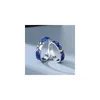 Bagues de cluster Couple Argent Bleu Nuit Ciel Soleil Lune Étoiles Ouverture Bague Bijoux Cadeau Jz149