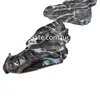 Toile d'araignée sculptée à la main Jasper Dragon Room Decor 10cm Web noir naturel Jasper Cristal de quartz Figurine de crâne d'animal Heailng Chakra Network Pierre Statue de tête de dragon