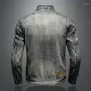 Männer Jacken Frühling Männer Denim Herbst Mode Slim Fits Motorrad Jean Jacke Patchwork Multi Zipper Sexy Herren Outwear