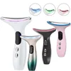 Massager de massageiro Face Massagers Anti Wrinkle Lifting 3 Cores LED Pon Therapy Skin Tight Reduce Double Chin Beauty Disposition Skin Care 230211