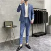 Men's Suits Blazers Men Social Dress 2 Pieces Sets Jacket with Pant Formal Slim Fit Business Work Wedding Stage Tuxedo Fashion 230213