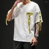 Męskie koszulki Zhuzunzhe 2023 Summer Casual Shirt Men Botton Half Sleeve Man T-shirt O-Neck Loose Short Mens Tee Homme