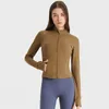 Yoga Outfit Active Shirts LL With Women Yoga Jackets Solid Long Sleeve Crop Top Fitness Running Blouse Sports Tee Workout Zipper Coat Gym Clothes