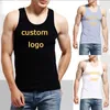Men's Tank Tops Custom Logo Men Muscle Sleeveless Top Casual Tight Vest Round Neck Sports Fitness Workout Bodybuilding Running