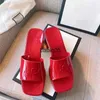 Sandals G square head jelly slippers new candy color heel women's casual wear thick soles T2302135