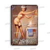 Shabby Chic Salle De Douche Affiche En Métal Enseigne En Métal Vintage Sexy Pin Up Girl Plaque En Métal Salle De Bains Décoration Accessoires Sexy Girl Poster Femme Décoration Taille 30X20 W01