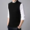 Herrvästar MRMT 2023 Märke Autumn Wool Vest Solid Color Round Neck Casual Warm For Man