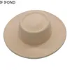 Brede rand hoeden emmer hoeden fedora hoeden mannen vrouwen 8,5 cm brede runder vilt jazzhoeden Brits stijl jurk formele panama cap 230211