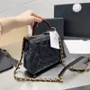 Designer Womens Co Handgreep Totes Cowhide Quilted Bags Caviar Leather Classic Mini Flap Handtassen Turn Lock Multi Pochette 7 Colors Luxury Outdoor Pocket 19x12cm