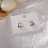 Stud Earrings 2023 Arrival Trendy Round Acrylic Retro Simple Blue Crystal Love Shell Pearl For Women Fshion Sweet Jewelry