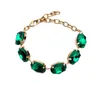 Länk armband kedja stonefans ovala gröna stora kristaller sommararmband hand för kvinnor 2023 Rhinestones Bangle smycken bröllopstillbehör