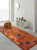 Tapis couleur caramel fait à la main 3D tapis de style nordique coureur bleu décoration chambre d'enfants tapis de sol de chevet