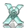 Smoke Glass Bowl Herb Holder X style Colorful Slide Fit Glass Bong Oil Rings Smoking Tool D=23mm H=52mm