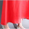 Party Dresses Johnature Women Solid Color O-Neck Half Sleeve Long 2023 Summer Embroidery Irregular Loose Cotton Linen