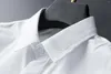 Camicie casual da uomo Camicia da uomo con ricamo di alta qualità Camicia da uomo a maniche lunghe Slim Business Abito formale da festa sociale Abbigliamento da uomo bianco