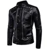 Jackets masculinos Autumn Winter Men's Jacket Brand Leather Fashion Trend Locomotive Multi Zipper 230213