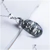 Pendant Necklaces Natural Genuine Black Rutilated Quartz Gems Stone Crystal Water Drop Bead Woman Men Delivery Dhewb