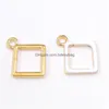 Charms 200Pcs Simple Square Shaped Enamel Geometric Pendant Diy Jewelry Accessories For Necklace Bracelet Making 15X18M Dhnlq