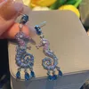 Stud Earrings Silver Needle Underwater World Animal Female Color Seahorse Pearl