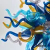 100% handblåst CE/UL -pendellampor 28*28 tum Borosilikat Glass Chihuly Style Art Colorful Murano Style Chandelier för lågt tak Acceptera anpassad LR1419