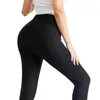 Calças ativas Moda Alto nylon elástico Esportes de perneiras para mulheres Empurre ioga sólida com elegância de ginástica de booty de booty ginásio
