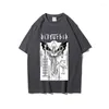 T-shirts pour hommes T-shirts à manches courtes lavés O Neck Top All-match Digital Direct Injection Graphic Cotton Y2k Gothic Unisex Tees