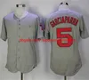 Aangepaste honkbaltruien Vintage Nomar Garciaparra #5 Mens Blue White Gray Red Stitched Jersey Shirts