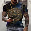 T-shirts pour hommes été hommes surdimensionnés à manches courtes hauts mode T-Shirt mécanique amusant montre mouvement impression 3D O CollarMen